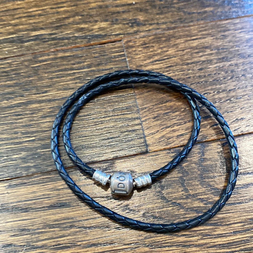 Authentic PANDORA Double Wrap Leather Bracelet